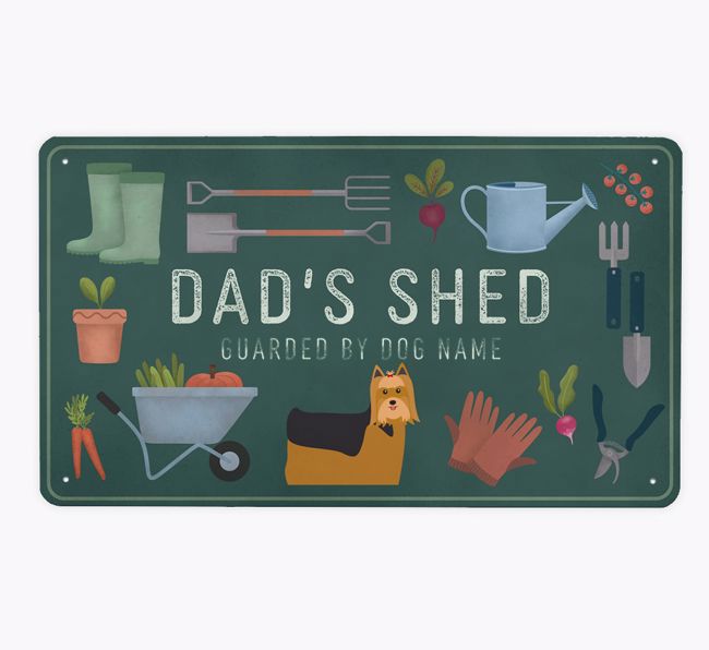 Dad's Shed: Personalized {breedFullName} Metal Garden Sign